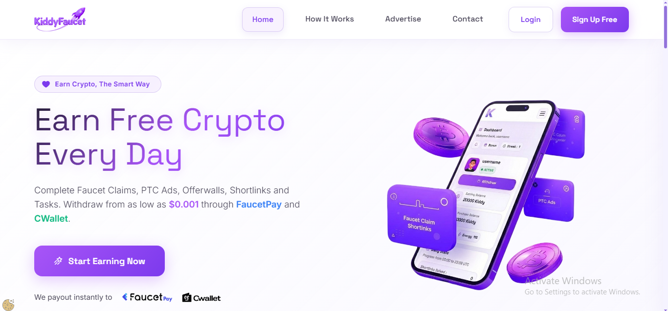 KiddyFaucet – Complete Crypto Faucet Script preview